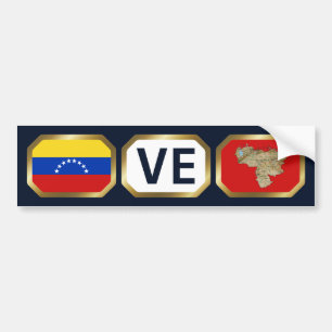 Venezuela Flagga Kartkod Klistermärke på Stötfånga