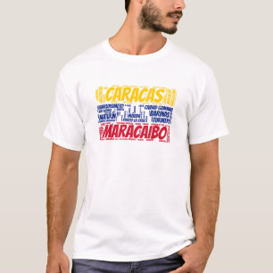 Venezuela Flagga med City Namn Ord Art T Shirt