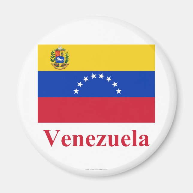 Venezuela Flagga med Namn Magnet (Framsidan)