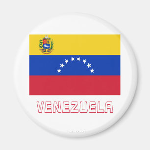 Venezuela flagga med namn magnet