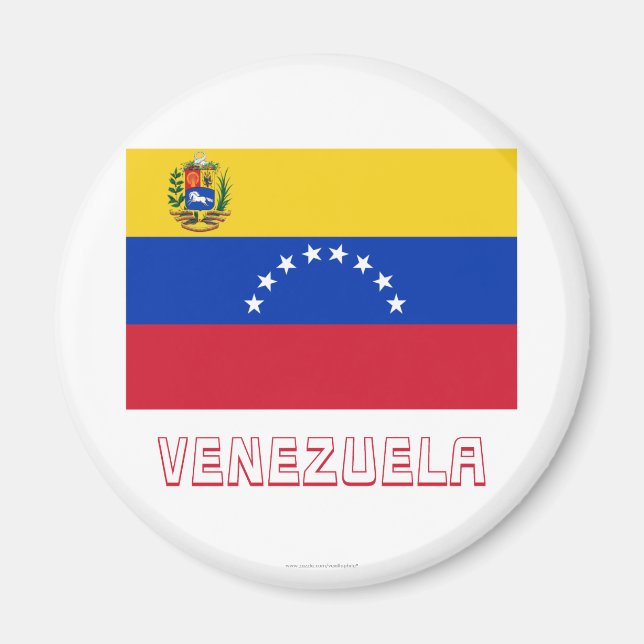 Venezuela Flagga med Namn Magnet (Framsidan)