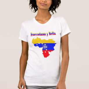 Venezuela flagga med texten Venezolana Y Bella T Shirt