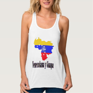 Venezuela flagga med texten Venezolana Y Guapa Linne Med Racerback