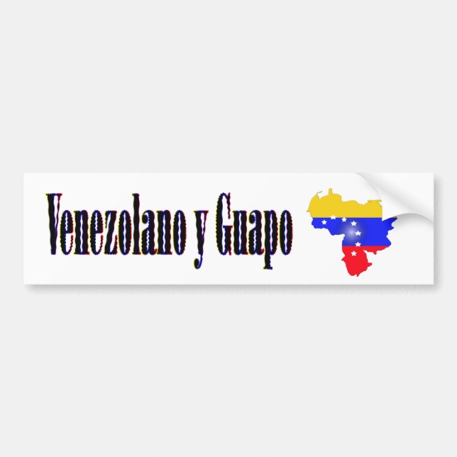 Venezuela flagga med texten Venezolano y guapo Bildekal (Framsidan)
