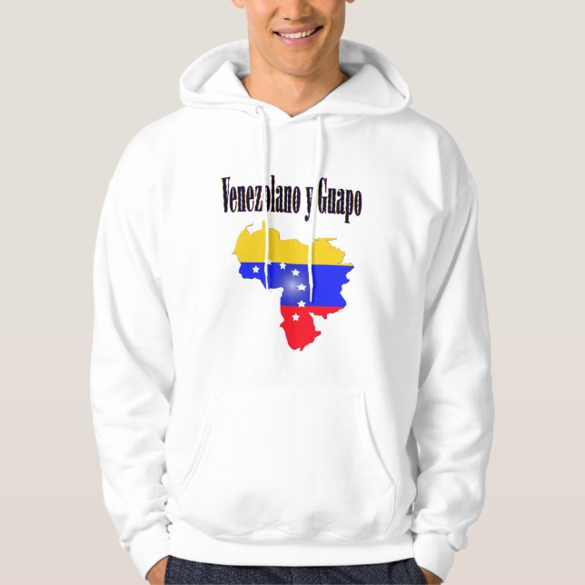 Venezuela flagga med texten Venezolano y guapo Hoodie (Framsida)