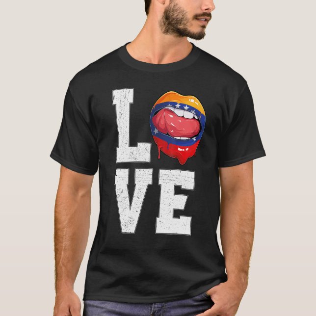 Venezuela Flagga Oceanen Fläkt Kärlek Venezuelan T Shirt (Framsida)