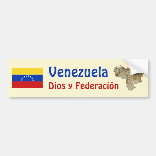Venezuela Flagga och Karta Bildäckslapp Bildekal (Framsidan)