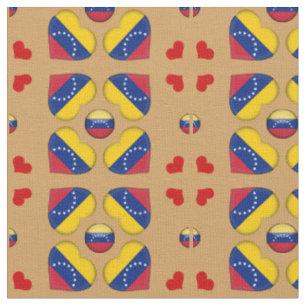 Venezuela Flagga och Venezuela Heart mode Fabric Tyg