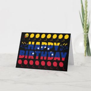Venezuela Flagga Patriotic Birthday Kort
