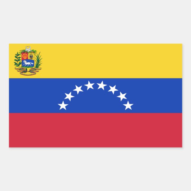 Venezuela Flagga Rectangle Sticker Rektangulärt Klistermärke (Framsida)