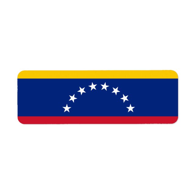 Venezuela flagga returadress etikett (Framsidan)