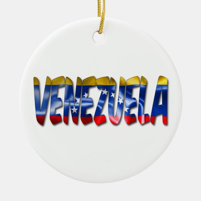 Venezuela Flagga-Struktur-Ord-julprydnaden Julgransprydnad Keramik (Framsidan)