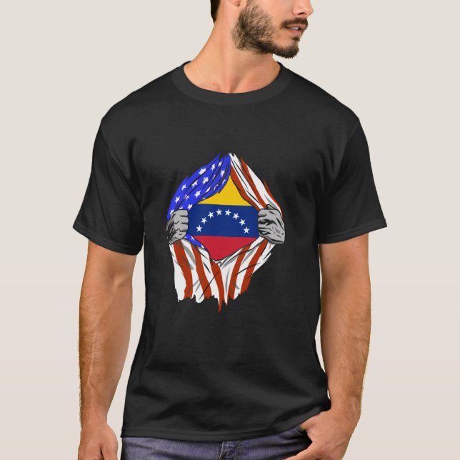 Venezuela Flagga Venezuelas Pride Förenta staterna T Shirt (Framsida)