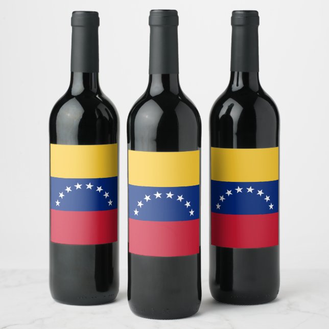 Venezuela flagga vinflaska etikett (Flaskor)