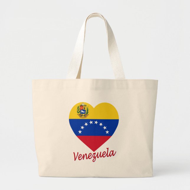 Venezuela flaggahjärta jumbo tygkasse (Framsidan)