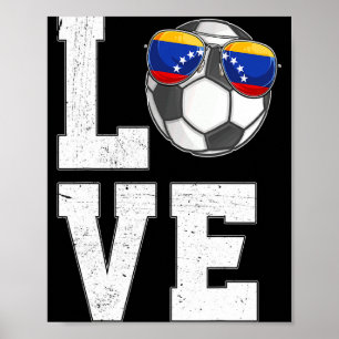 Venezuela Fotboll Kärlek Venezuelansk Fan Flagga T Poster