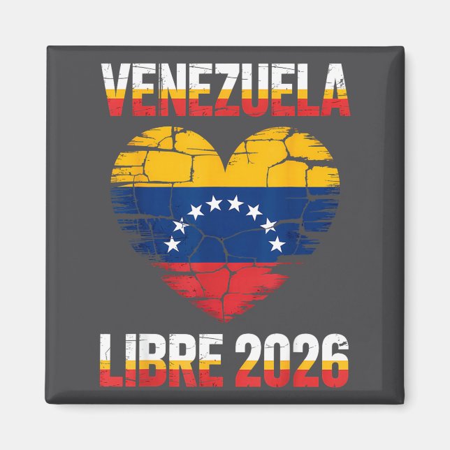 Venezuela Fri 2026 Venezuela Hjärtflagga  Magnet (Framsidan)