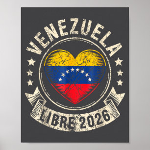 Venezuela Fri 2026 Venezuela Hjärtflagga Poster
