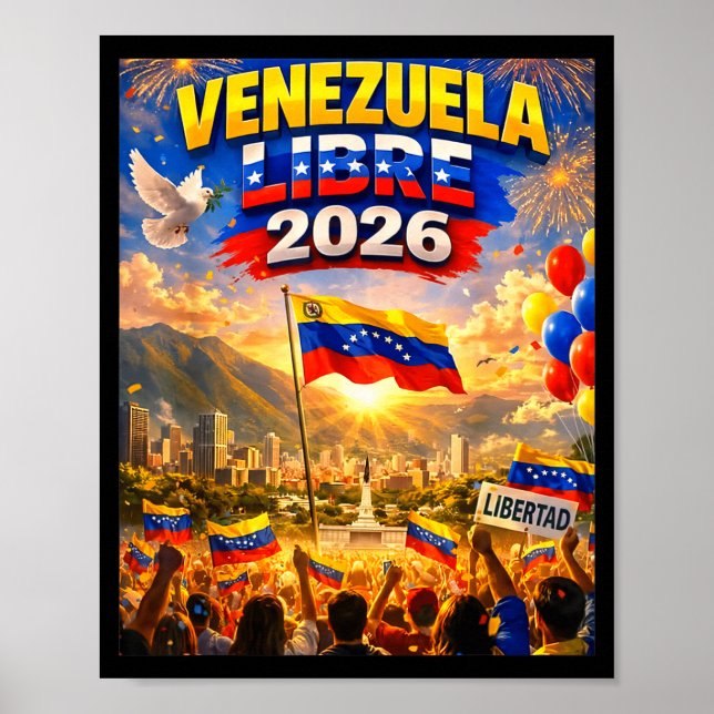 Venezuela Fri 2026 Venezuela Hjärtflagga  Poster (Framsidan)