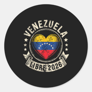 Venezuela Fri 2026 Venezuela Hjärtflagga Runt Klistermärke