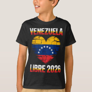 Venezuela Fri 2026 Venezuela Hjärtflagga T Shirt