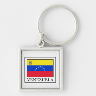 Venezuela Fyrkantig Silverfärgad Nyckelring
