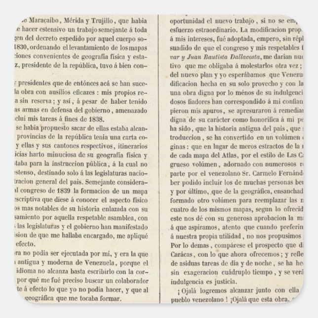Venezuela Fyrkantigt Klistermärke (Framsida)