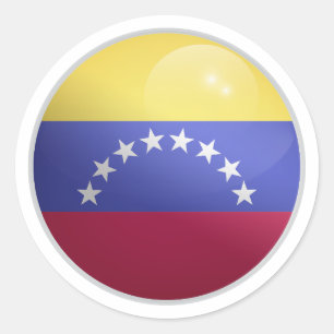 Venezuela Glossy Circle Flagga Runt Klistermärke