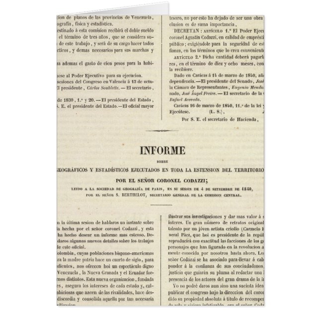 Venezuela Hälsningskort (Framsidan)