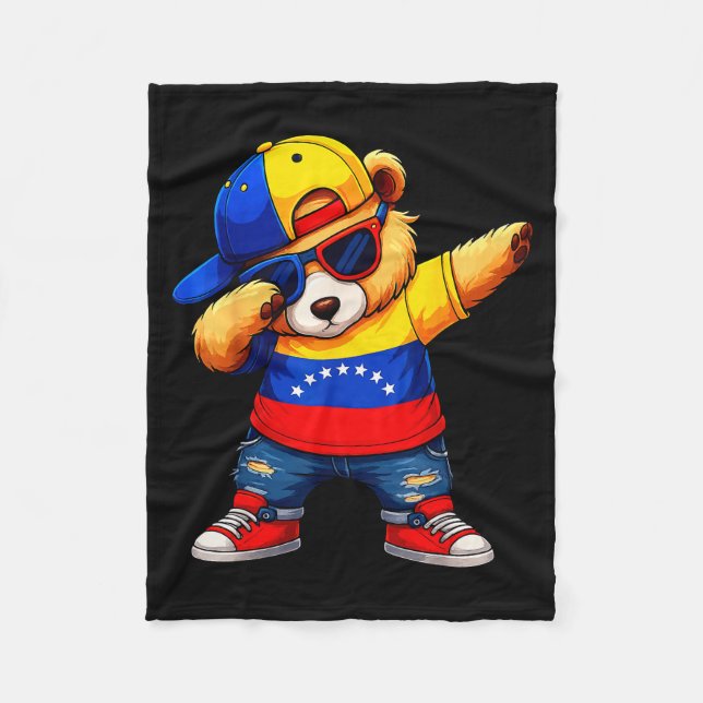 Venezuela Hispanic Heritage Venezuelan Bear Dabbin Fleecefilt (Framsidan)