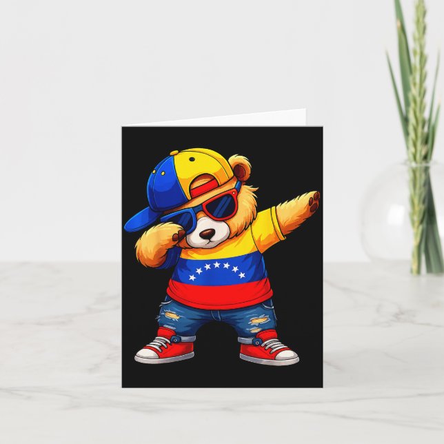 Venezuela Hispanic Heritage Venezuelan Bear Dabbin Kort (Framsida)