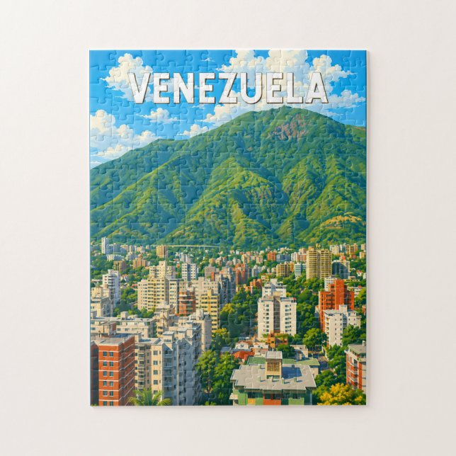 Venezuela Illustration Resa Konst Vintage Pussel (Vertikal)