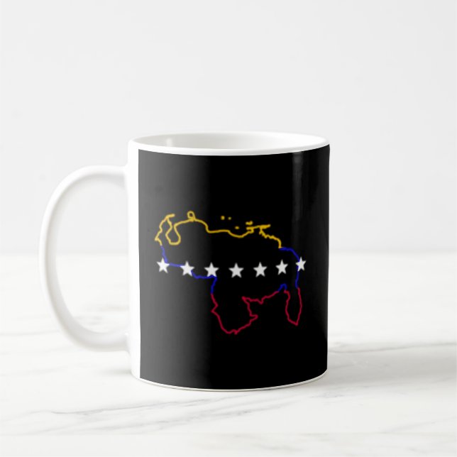 Venezuela Karta 7 Stars Flagga Kaffemugg (Vänster)