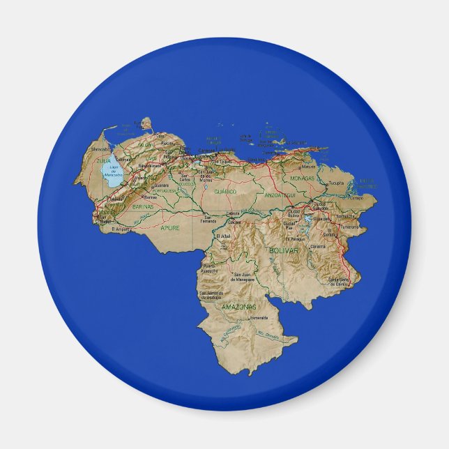Venezuela Karta Magnet (Framsidan)