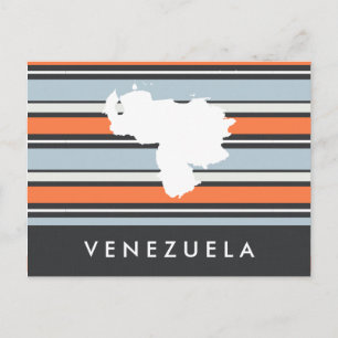 Venezuela Karta: Modern Rand Vykort