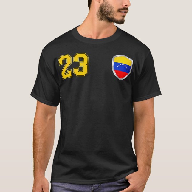 Venezuela - La Vinotinto-teamets fotbollsdesign fö T Shirt (Framsida)