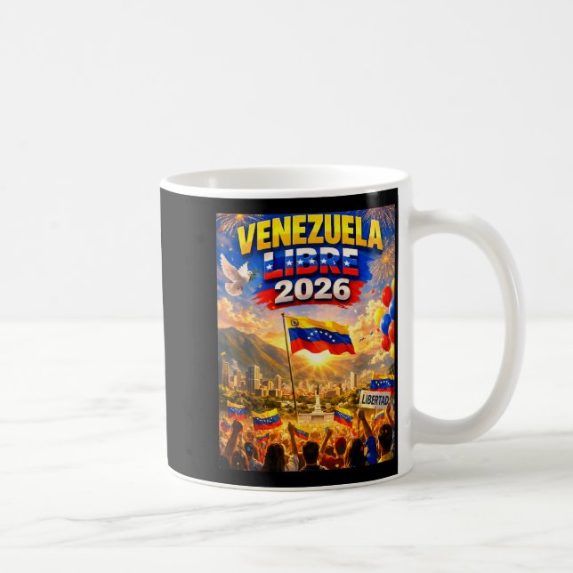 Venezuela Libre 2026 Venezuela Hjärtflagga  Kaffemugg (Höger)