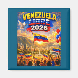 Venezuela Libre 2026 Venezuela Hjärtflagga Magnet