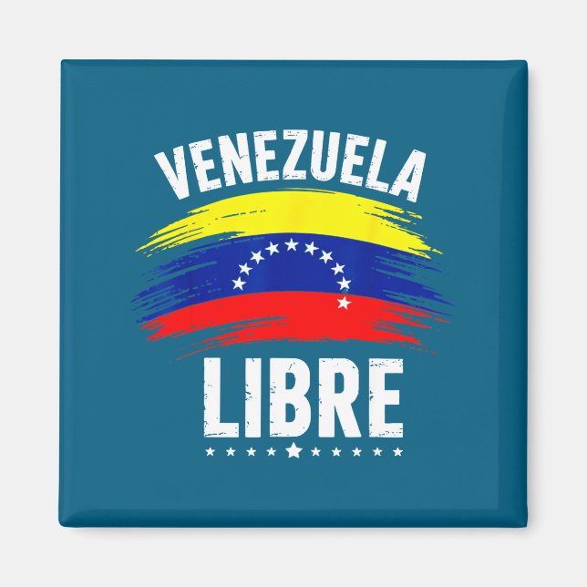 Venezuela Libre 2026 Venezuela Hjärtflagga  Magnet (Framsidan)