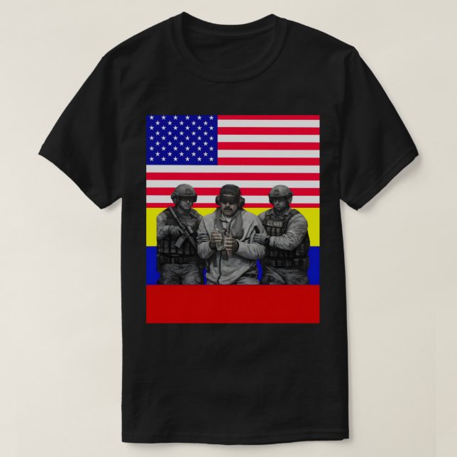 Venezuela Libre Fångad Live Maduro T-shirt (Design framsida)