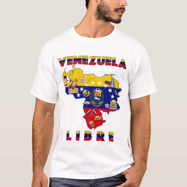 Venezuela Libre - Free Venezuela map T-shirt (Framsida)