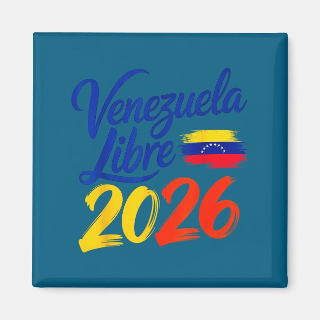 Venezuela Libre Patriotisk Frihetsflaggdesign Magnet (Framsidan)