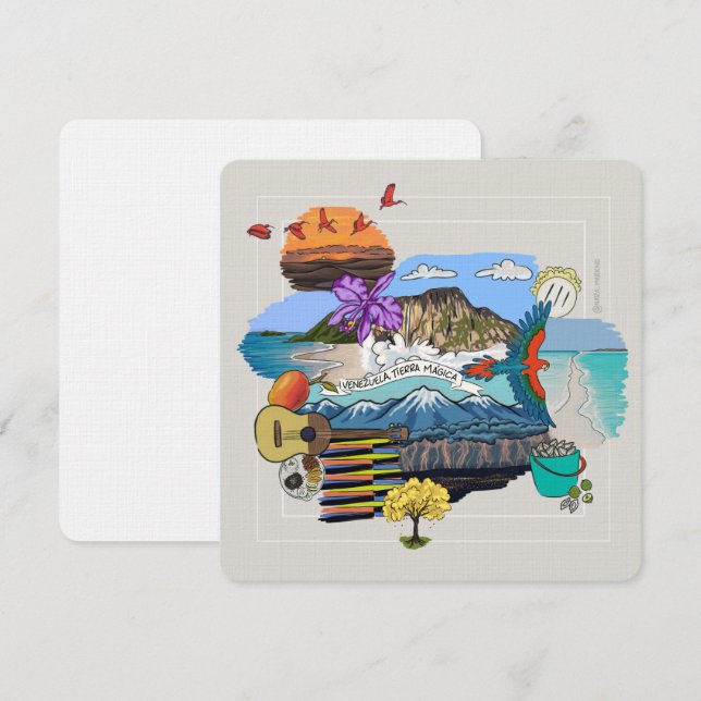 Venezuela ✨ Magic Land Greeting Card Tack Kort (Fram/baksida)