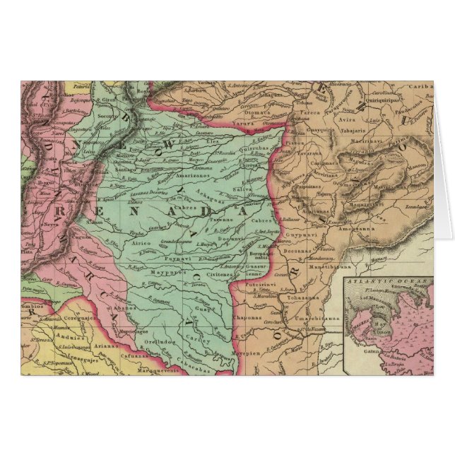 Venezuela, New Grenada & Equador Hälsningskort (Framsidan Horizontal)