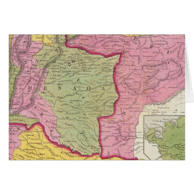 Venezuela, New Grenada & Equador Hälsningskort (Framsidan Horizontal)