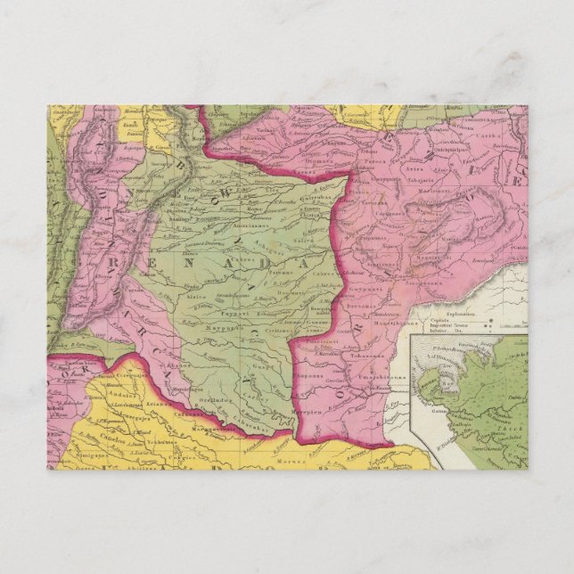 Venezuela, New Grenada & Equador Vykort (Framsida)