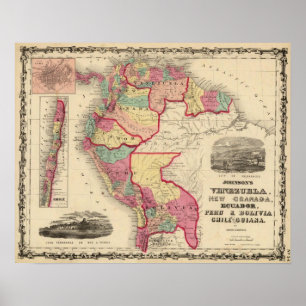 Venezuela, nya Granada och Ecuador Poster