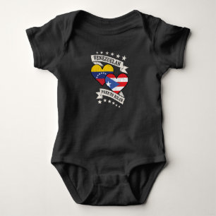 Venezuela Puerto Rican Heart Flaggor Venezuela Pue T Shirt