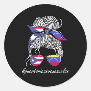 Venezuela Puerto Rico Flagga Venezuela Flagga Runt Klistermärke