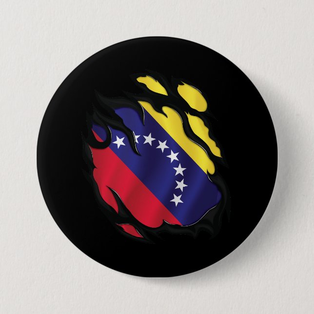 Venezuela Ripping Flagga Knapp (Framsida)